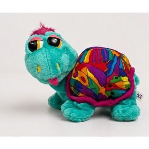 Vintage 1994 ACE Turtle Plush‎ Stuffed Animal Psychedelic Rainbow Carnival Toy